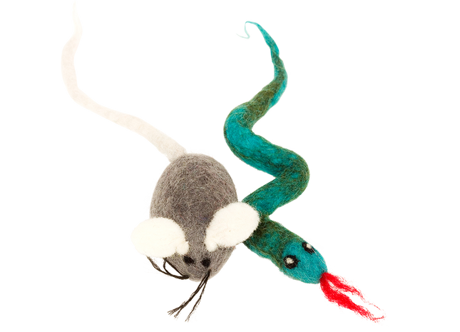 Bunte Schlangenmaus Spielzeug, 2 Stück, für endlosen Spielspass