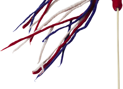 Handgefertigte rote, weisse und blaue Draht-Engelanhänger für Glück und Schutz