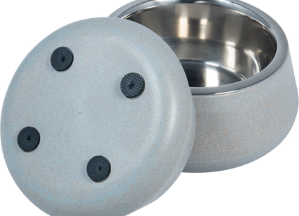 Blauer Bambusnapf mit Edelstahleinsatz für Haustiere von Jack & Vanilla