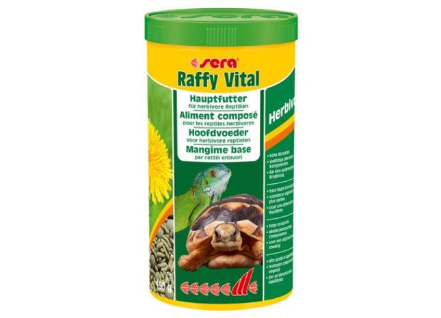 Sera Raffy Vital für Landschildkröten und herbivore Reptilien, Nature, 1 L / 190 g