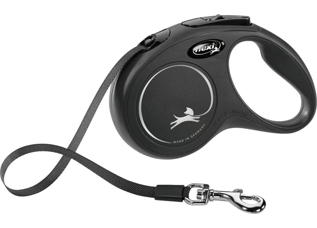 Trixie Flexi New CLASSIC - Gurt-Leine schwarz, 5m