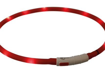 Leuchtender roter USB-Silikonring von Trixie für sicheres Gassigehen bei Nacht