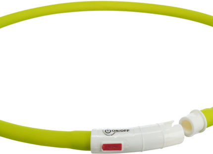 Grüner USB-Silikon-Leuchtring von Trixie für mehr Sichtbarkeit und Sicherheit beim Gassigehen