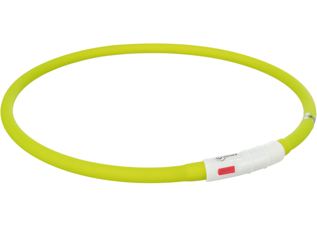 Grüner USB-Silikon-Leuchtring von Trixie für mehr Sichtbarkeit und Sicherheit beim Gassigehen