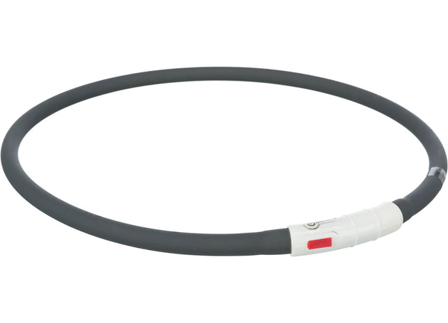 Schwarzer USB wiederaufladbarer LED-Leuchtring für Hunde von Trixie