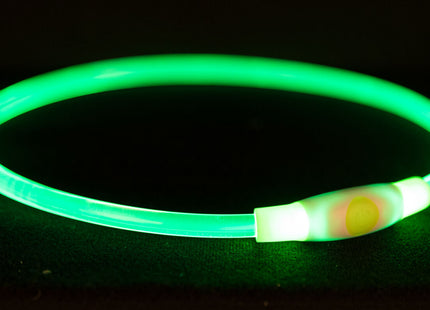 Leuchtender grüner USB-Halsring für Hunde von Trixie