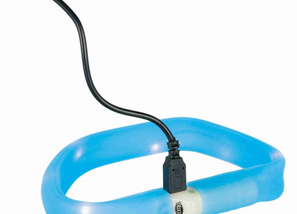 Blauer USB-Flash-Leuchtband von Trixie - für sicheres Gassi gehen bei Nacht