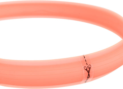 Leuchtendes USB-Laufband für Hunde in Koralle aus flexiblem Silikon