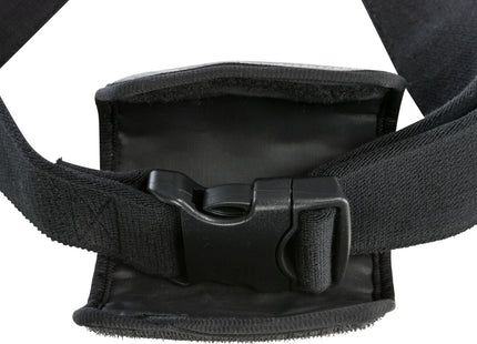 Schwarze Trixie Hands-Free Leine mit Bauchgurt - praktisch und komfortabel für unterwegs!