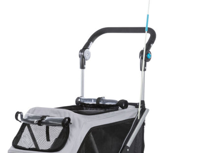 Faltbarer grauer Fahrradanhänger von Trixie für Haustiere