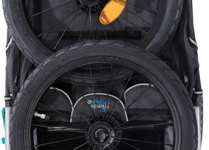 Faltbarer grauer Fahrradanhänger von Trixie für Haustiere