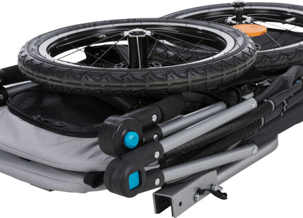 Faltbarer grauer Fahrradanhänger von Trixie für Haustiere