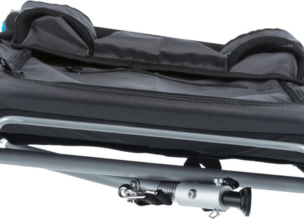 Faltbarer grauer Fahrradanhänger von Trixie für Haustiere