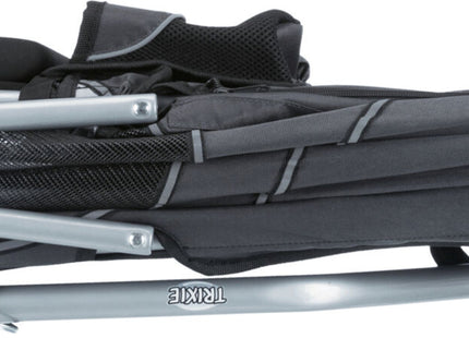 Faltbarer grauer Fahrradanhänger von Trixie für Haustiere