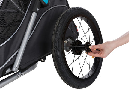 Faltbarer grauer Fahrradanhänger von Trixie für Haustiere