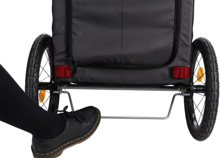 Faltbarer grauer Fahrradanhänger von Trixie für Haustiere