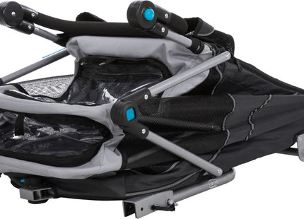 Faltbarer grauer Fahrradanhänger von Trixie für Haustiere