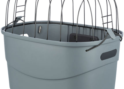 Praktischer grauer Fahrradkorb von Trixie, 3-teilig inklusive Montageset