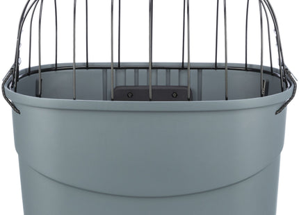 Praktischer grauer Fahrradkorb von Trixie, 3-teilig inklusive Montageset