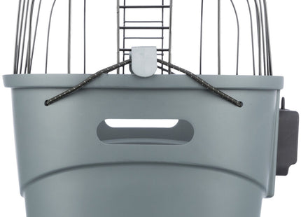 Praktischer grauer Fahrradkorb von Trixie, 3-teilig inklusive Montageset