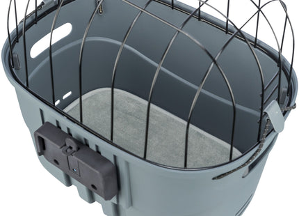 Praktischer grauer Fahrradkorb von Trixie, 3-teilig inklusive Montageset