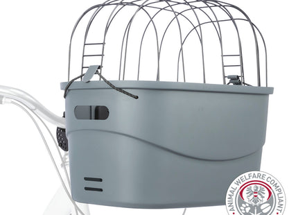 Praktischer grauer Fahrradkorb von Trixie, 3-teilig inklusive Montageset