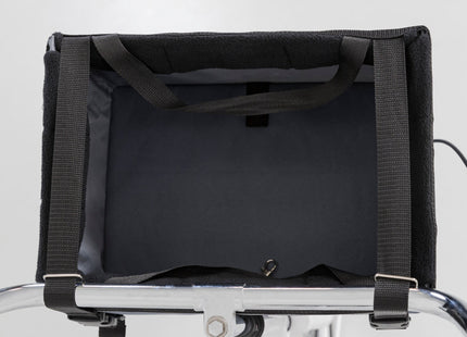 Praktische graue Frontbox für Fahrräder von Trixie