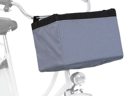 Praktische graue Frontbox für Fahrräder von Trixie