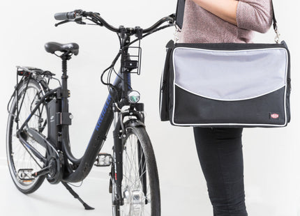 Fahrrad-Frontbox von Trixie in Schwarzgrau für unterwegs