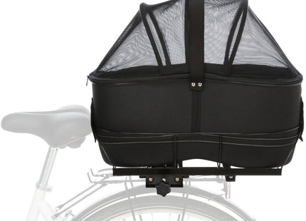 Schwarzer Fahrradkorb für breite Gepäckträger von Trixie