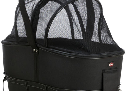 Schwarzer Fahrradkorb für breite Gepäckträger von Trixie