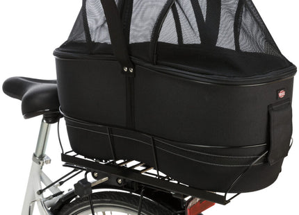 Schwarzer Fahrradkorb für breite Gepäckträger von Trixie