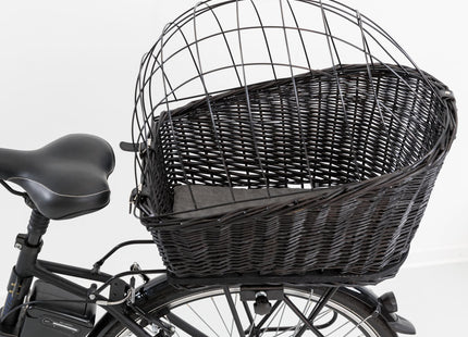 Fahrradkorb für Gepäckträger mit Gitter, schwarz