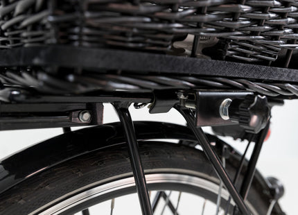 Fahrradkorb für Gepäckträger mit Gitter, schwarz