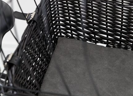 Fahrradkorb für Gepäckträger mit Gitter, schwarz