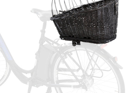 Fahrradkorb für Gepäckträger mit Gitter, schwarz