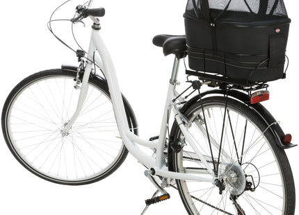 Praktische schwarze Fahrradtasche von Trixie für unterwegs