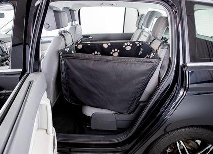 Schwarze/beige Auto-Schondecke mit Seitenwänden von Trixie