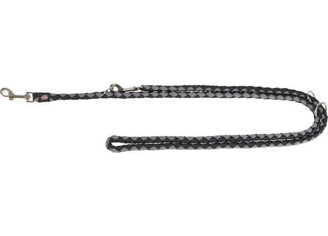 Trixie V-Leine Cavo - doppelte Hundeleine schwarz/silber