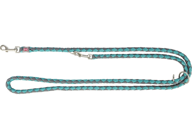 Trixie Cavo V-Leine – verstellbare Hundeleine aqua/grafit