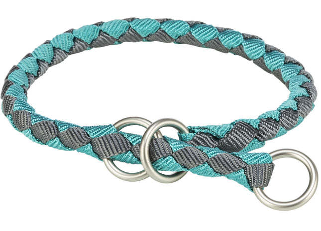 Trixie Cavo Zug-Stopp Halsband aqua/grafit S-M