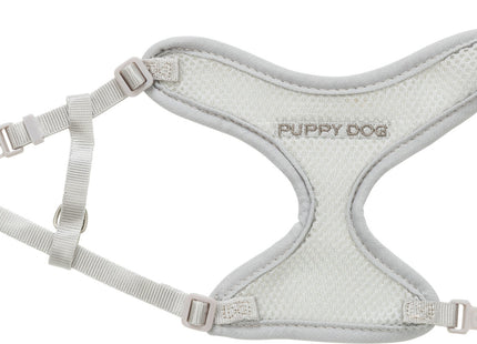 Weiches Welpen-Geschirr mit Leine in Hellgrau von Trixie Junior
