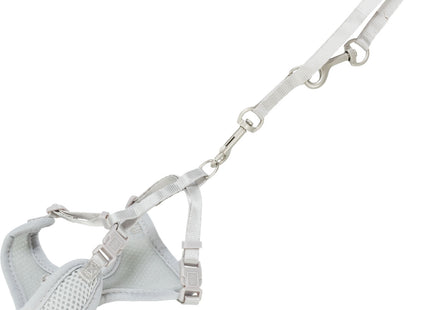Weiches Welpen-Geschirr mit Leine in Hellgrau von Trixie Junior