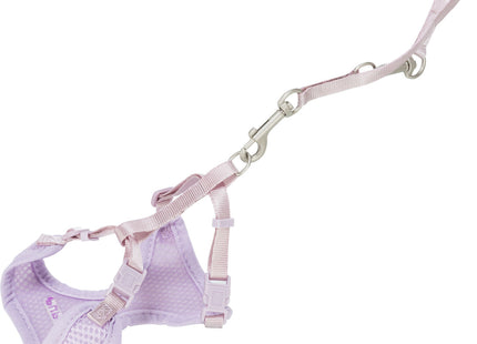 Weiches Welpengeschirr und Leine in Flieder für kleine Hunde