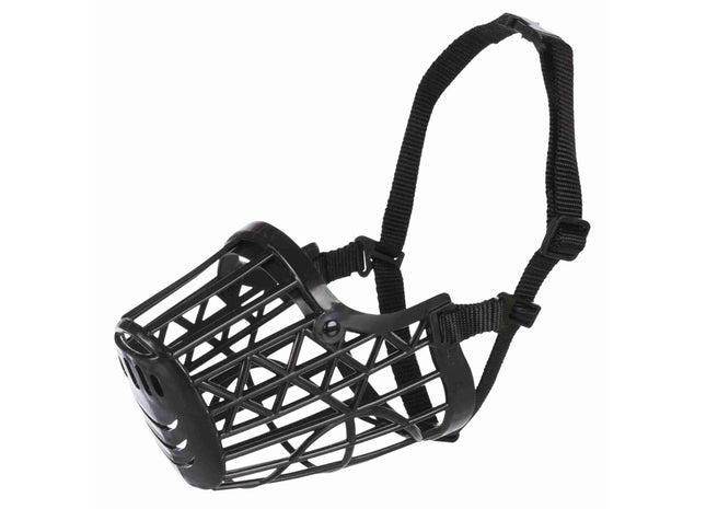 Schwarzer Maulkorb aus Kunststoff für Hunde von Trixie