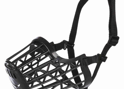 Schwarzer Maulkorb aus Kunststoff für Hunde von Trixie