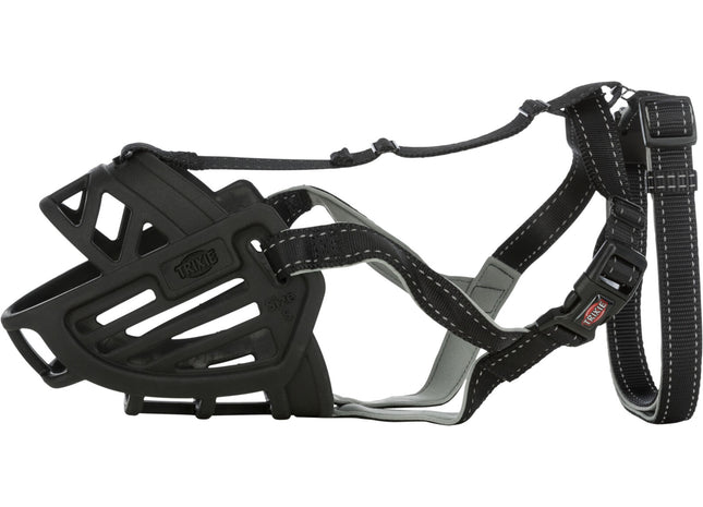 Flexibler Maulkorb aus schwarzem Silikon für Hunde von Trixie