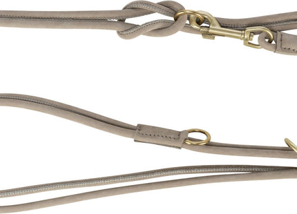 Trixie Pure V-Leine – Leder, hellgrau, 2m