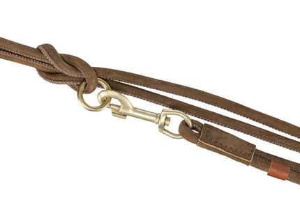 Trixie Pure V-Leine - Leder Hundeleine, braun, 2m
