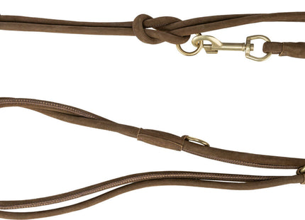 Trixie Pure V-Leine - Leder Hundeleine, braun, 2m